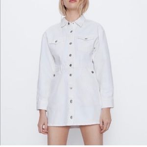 Zara Denim White Dress